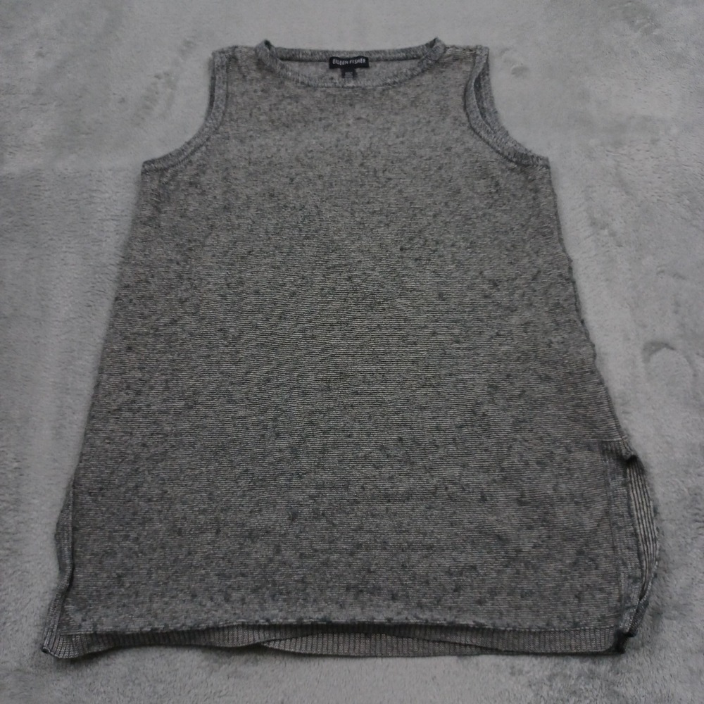 Eileen Fisher Tank Womens Large Gray Wool Blend Preppy Basic